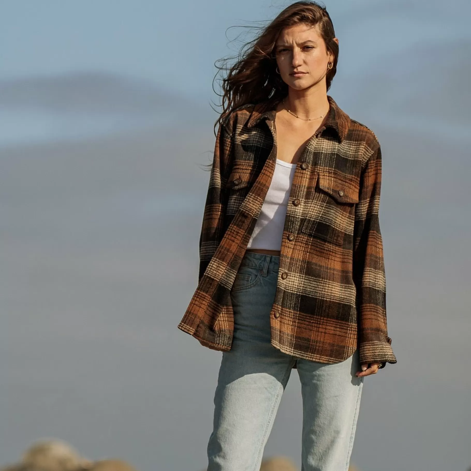 Women REEF Hoodies & Jackets>Trish Flannel Shacket